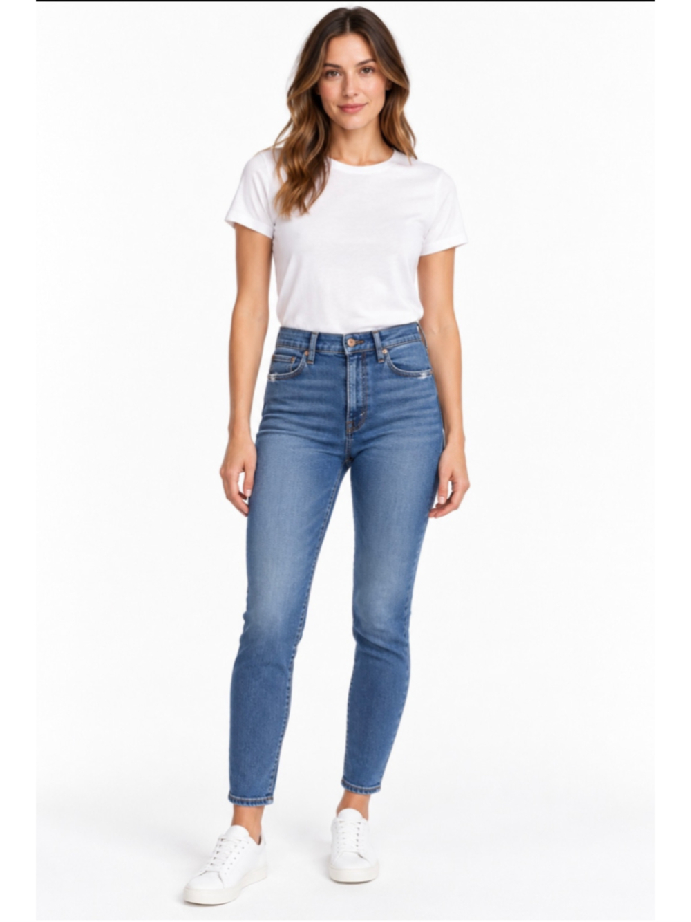 MOTHER Jeans Womens 26 High Rise Skinny Ankle Blue Distressed Denim